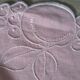 Linen placemat embroidered hand apple blossoms