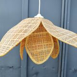 Suspension lampshade rattan straw flower