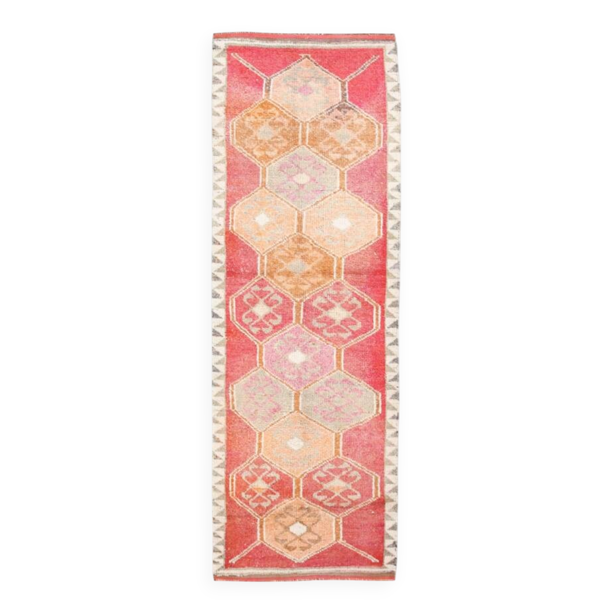 3x10 Soft Pink Runner Rug, Pastel Orientel Runner, 95x294Cm