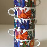 Set of 5 cups Acapulco vintage design 1970