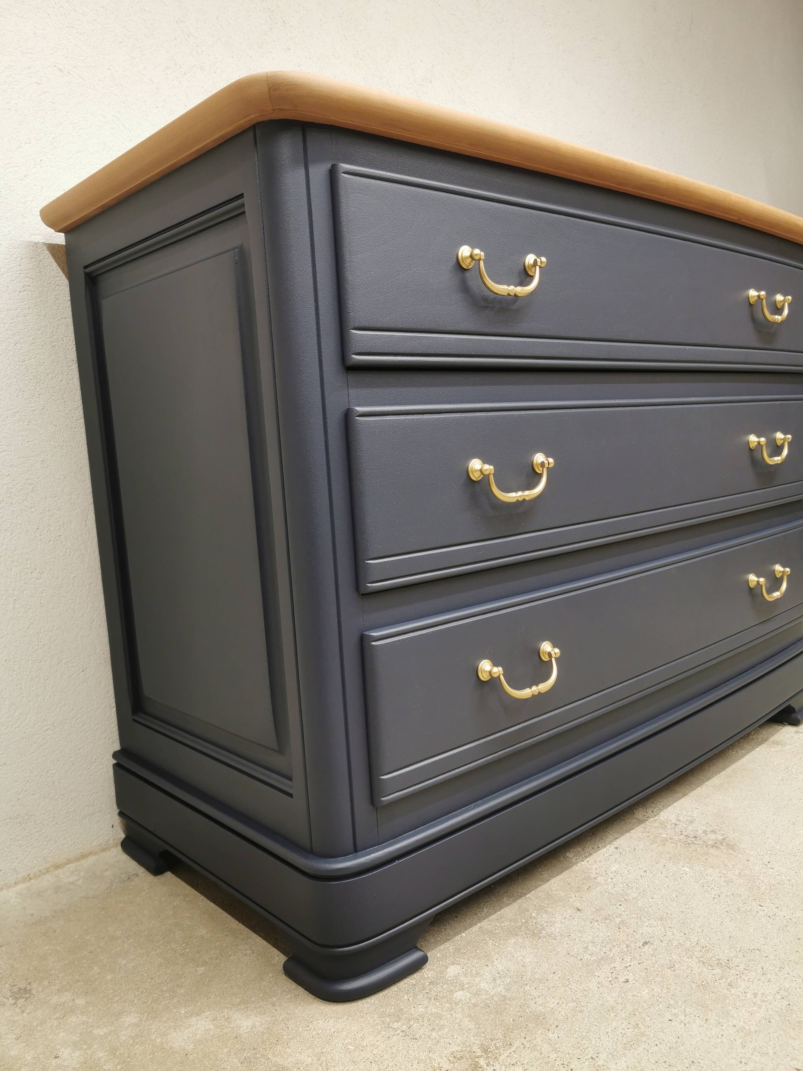 Vintage cherry wood commode refurbished