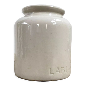 White stoneware pot
