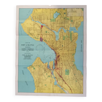 Carte ancienne Seattle Etats-unis