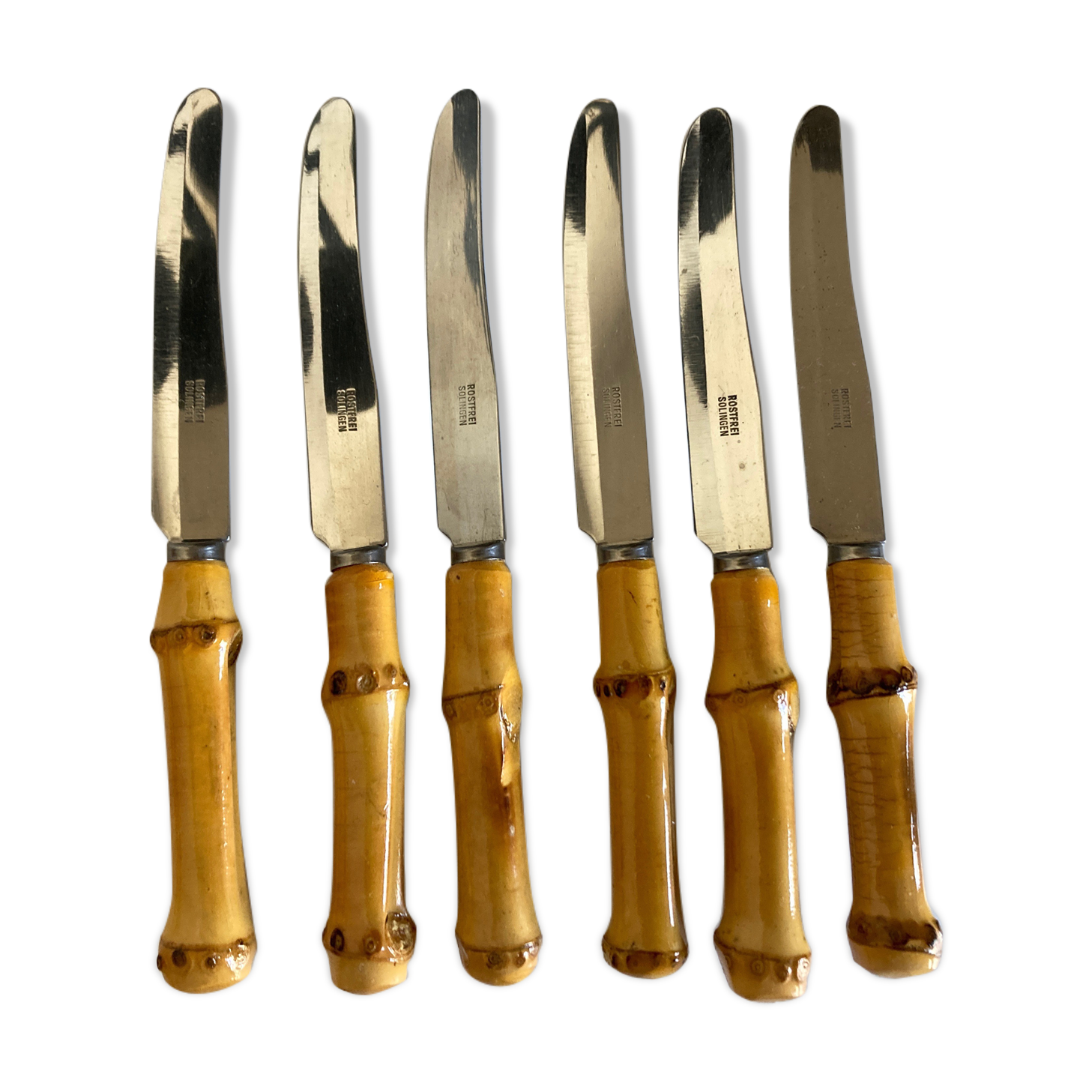 Produit BHV Set de 6 couteaux a fruit manches bambou lames Solingen