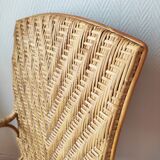 Pair of vintage rattan armchairs