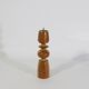 Turned solid wood candle holder and brass