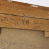 Original Swedish oil painting on canvas "Silent Houses" – vintage and framed