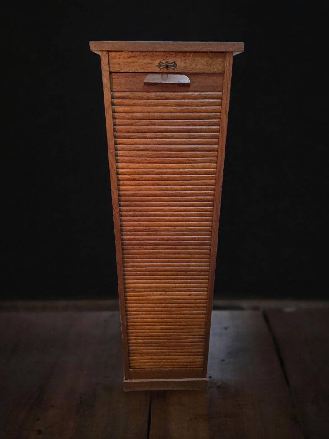 Oak curtain filing cabinet