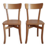 Lot de 2 chaises bistrot en bois clair