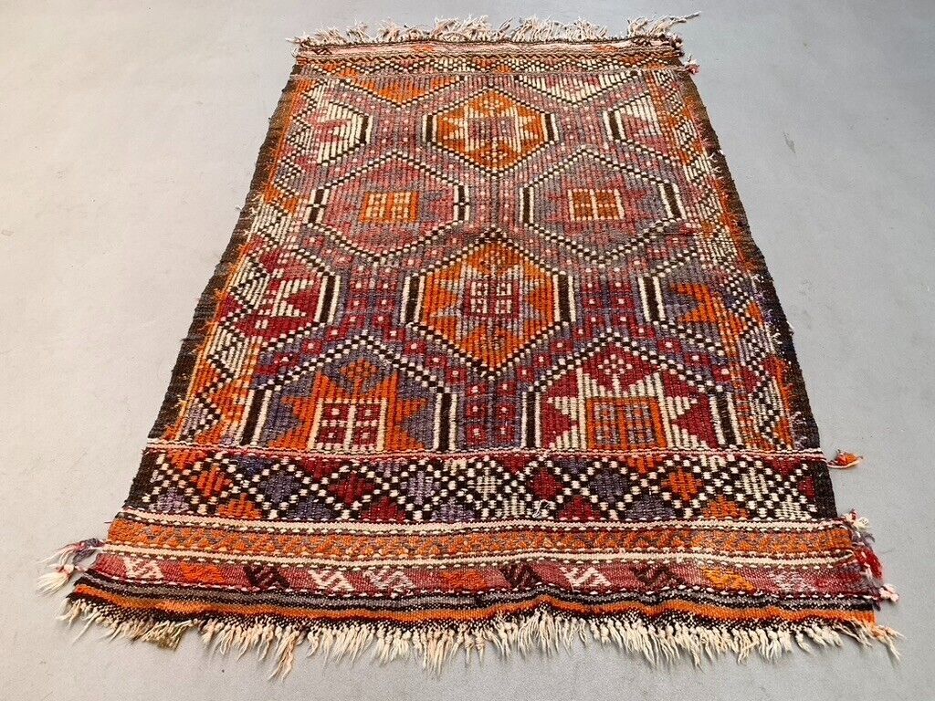 Vintage Turkish kilim rug 150x92 cm wool kelim, medium 2489