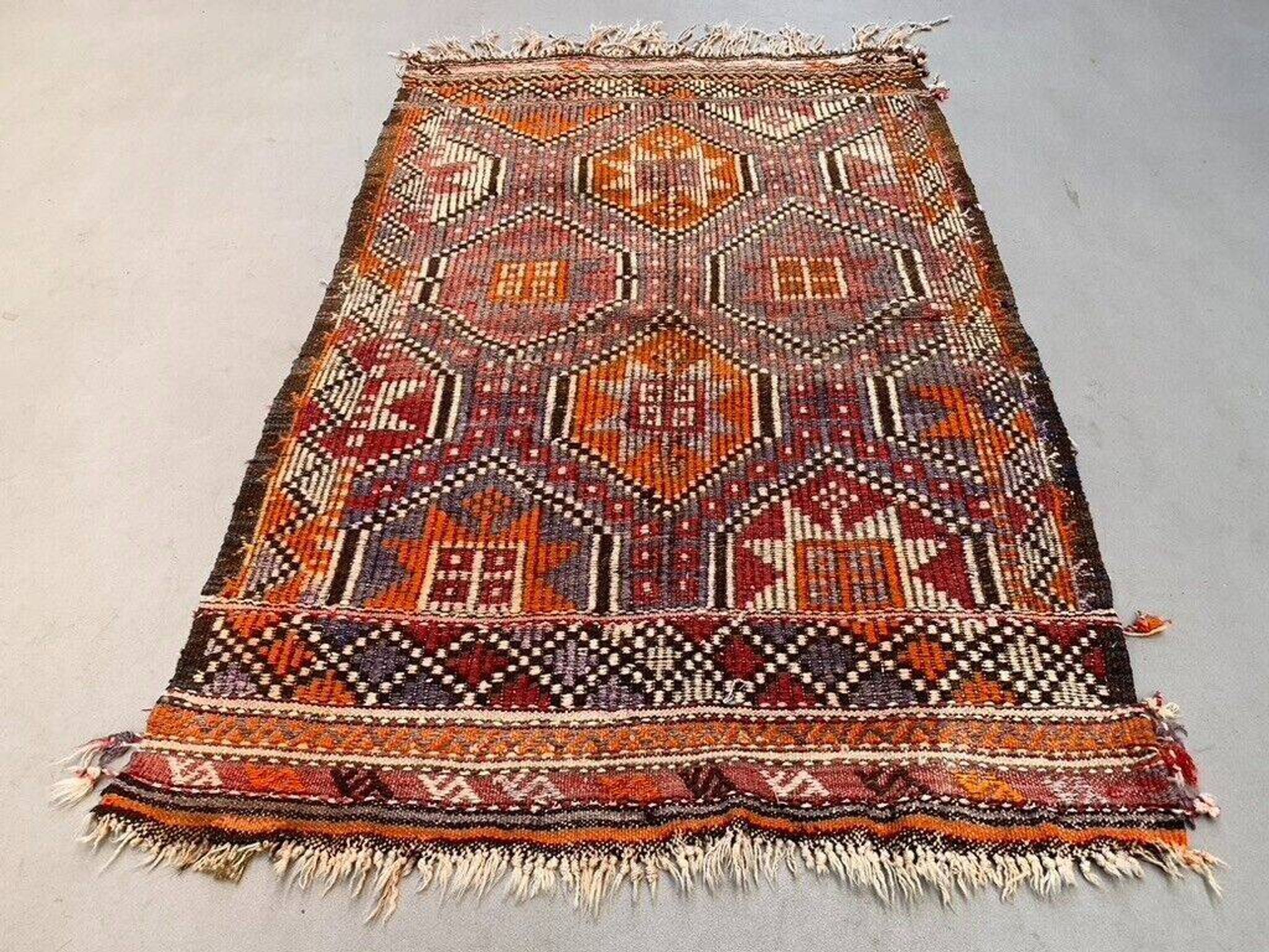 Vintage Turkish kilim rug 150x92 cm wool kelim, medium 2489