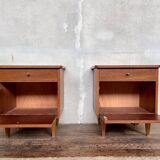 Pair of vintage oak bedside tables, 1960s