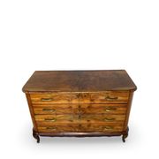 Italian art deco burl walnut chest of drawers, 1930s/1940s