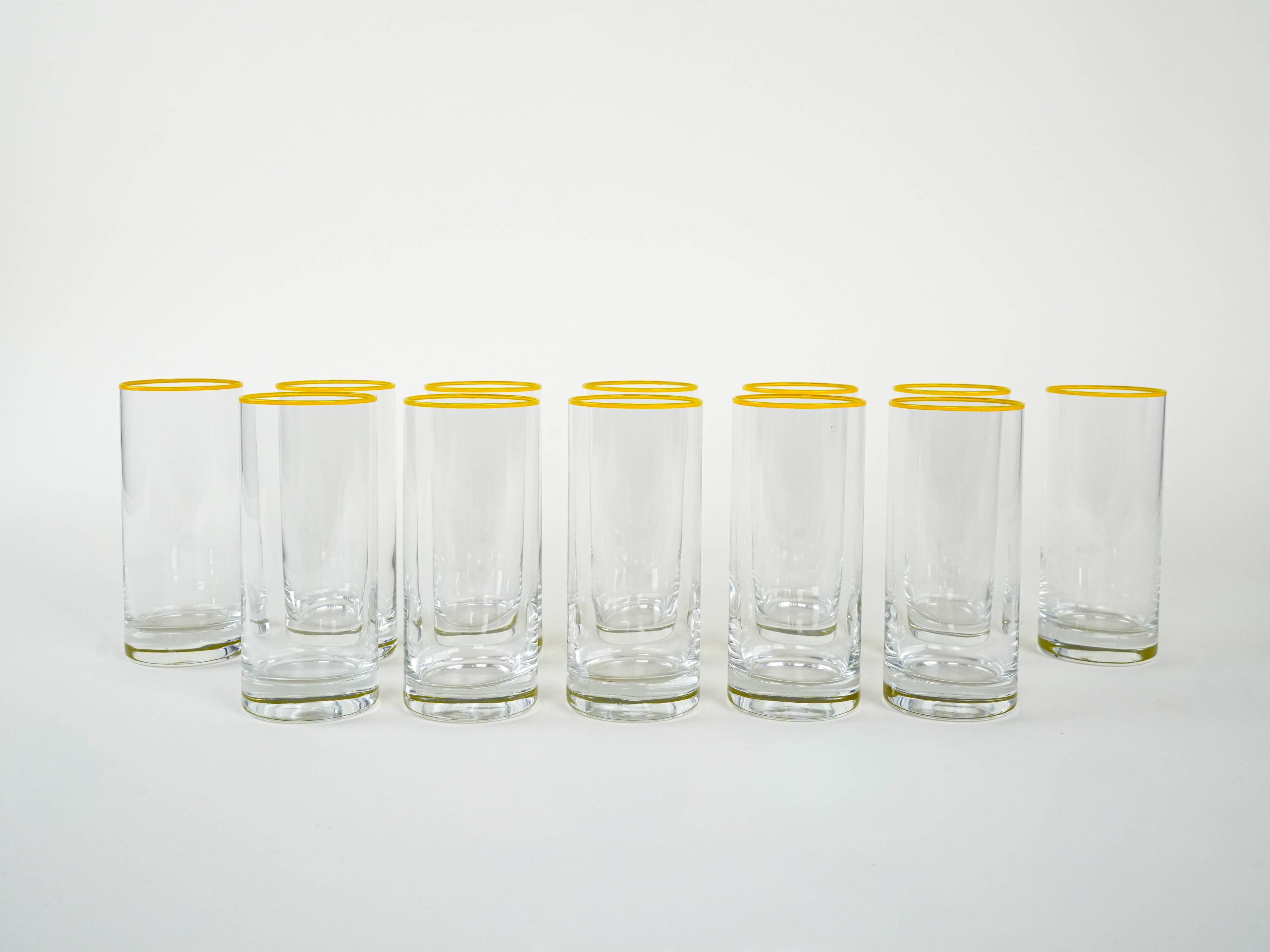 Set of highball glasses, Italian design, 1970s, manufactured in Italy