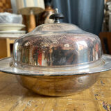 Plateau cloche métal argenté