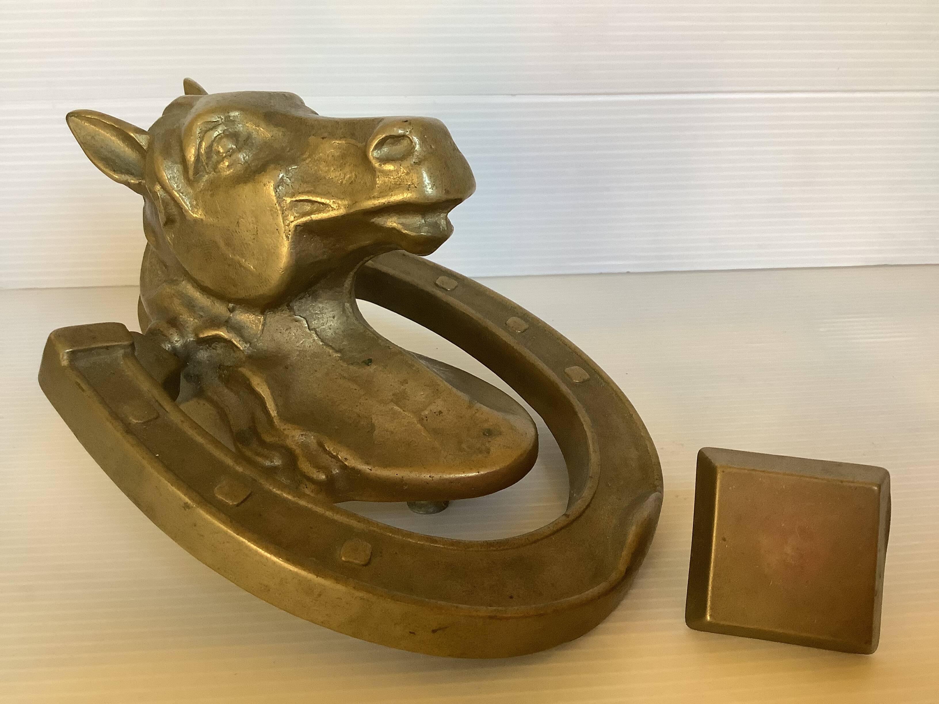 Brass horse door knocker