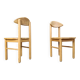 Vintage pine wood dining chairs - 1980s - set of 7