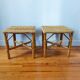 Pair of vintage rattan bedside tables