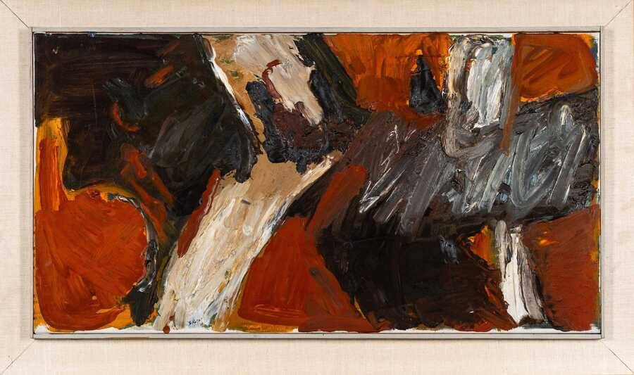 Original Swedish oil on canvas – “Fjällsida” by Sixten Fager – vintage & framed – 45 × 75.5 cm