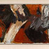 Original Swedish oil on canvas – “Fjällsida” by Sixten Fager – vintage & framed – 45 × 75.5 cm