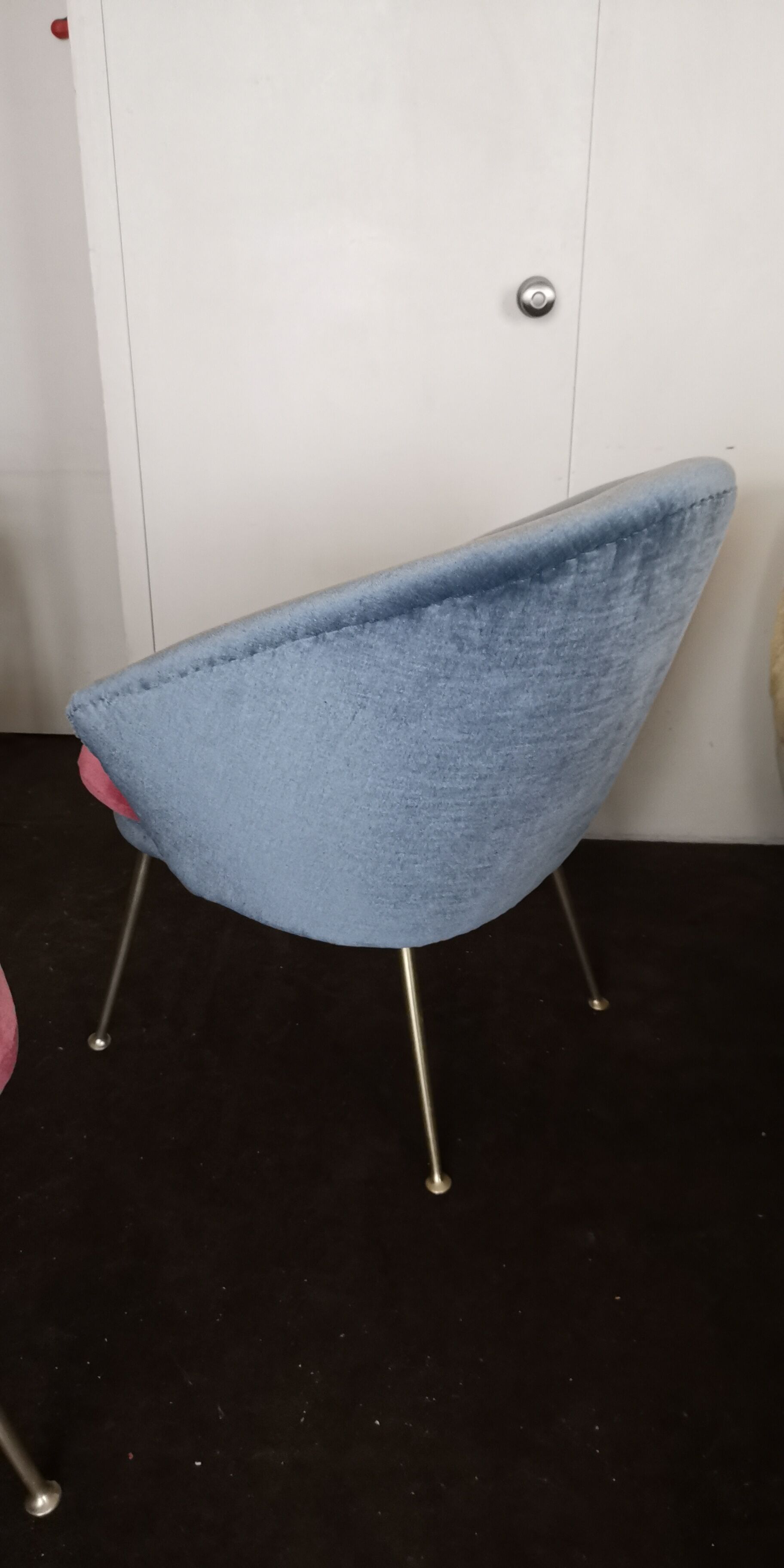 Egg curved armchairs from the 50s and 60s restored Italian design