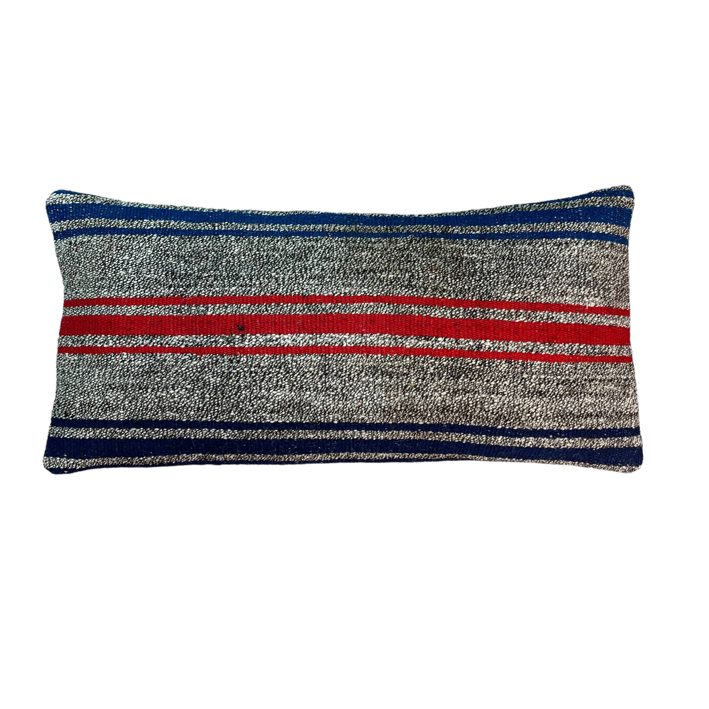 Vintage turkish kilim cushion cover , 30 x 60 cm