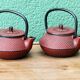 Pair of individual Japanese teapots