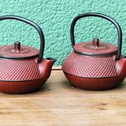 Pair of individual Japanese teapots