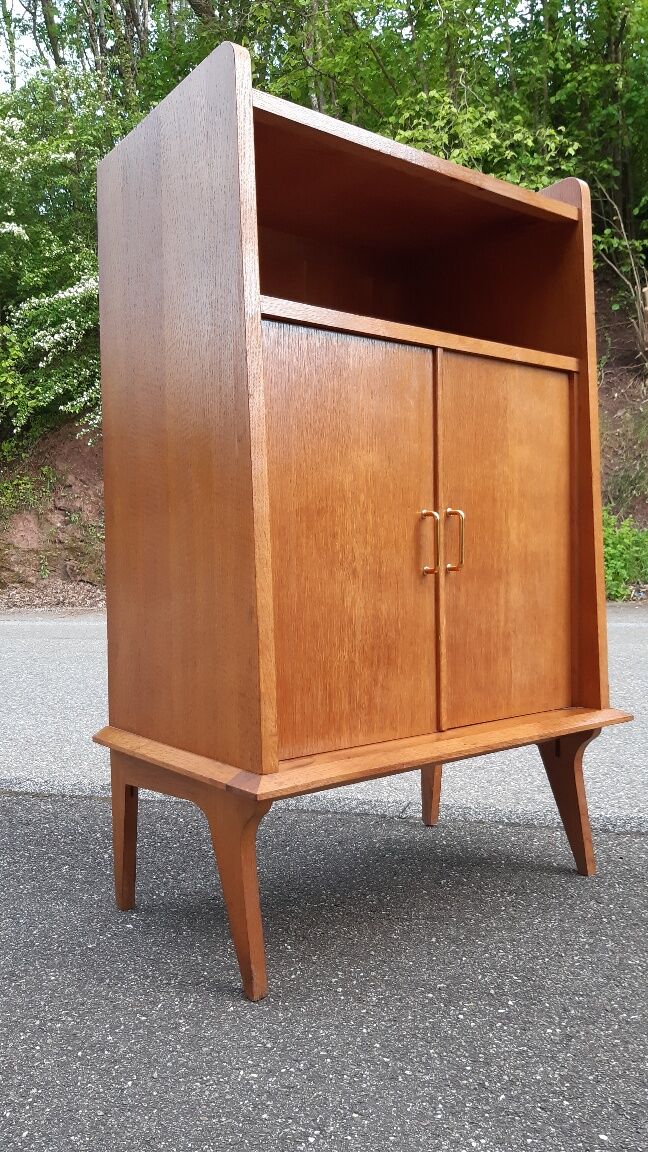 Golden oak bookcase 1950