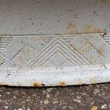 French cast iron oval jardinière planter white