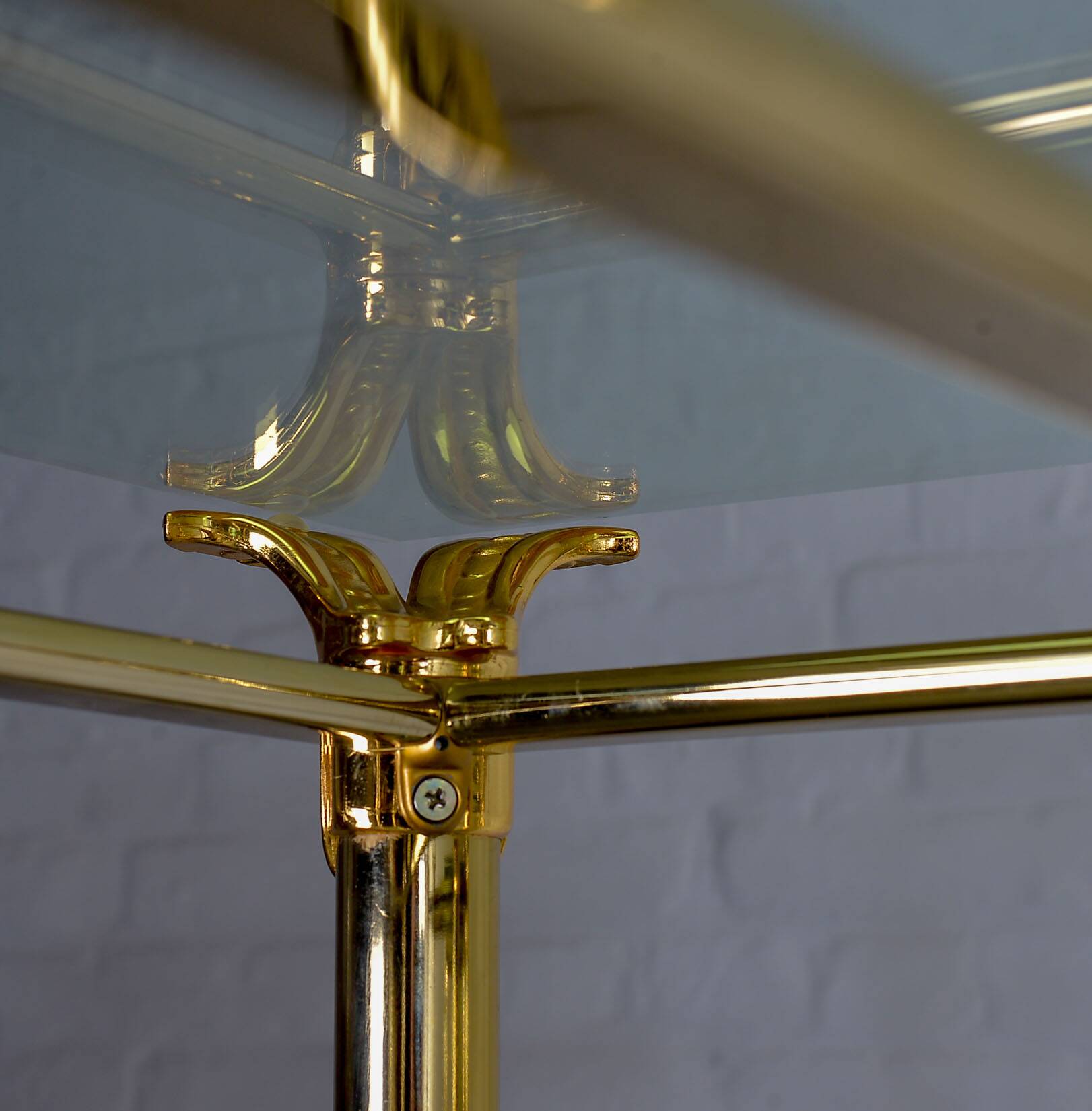 Ramiro Tarazona 24 Carat Goldplated Display Cabinet w. Glass Shelves 1980s