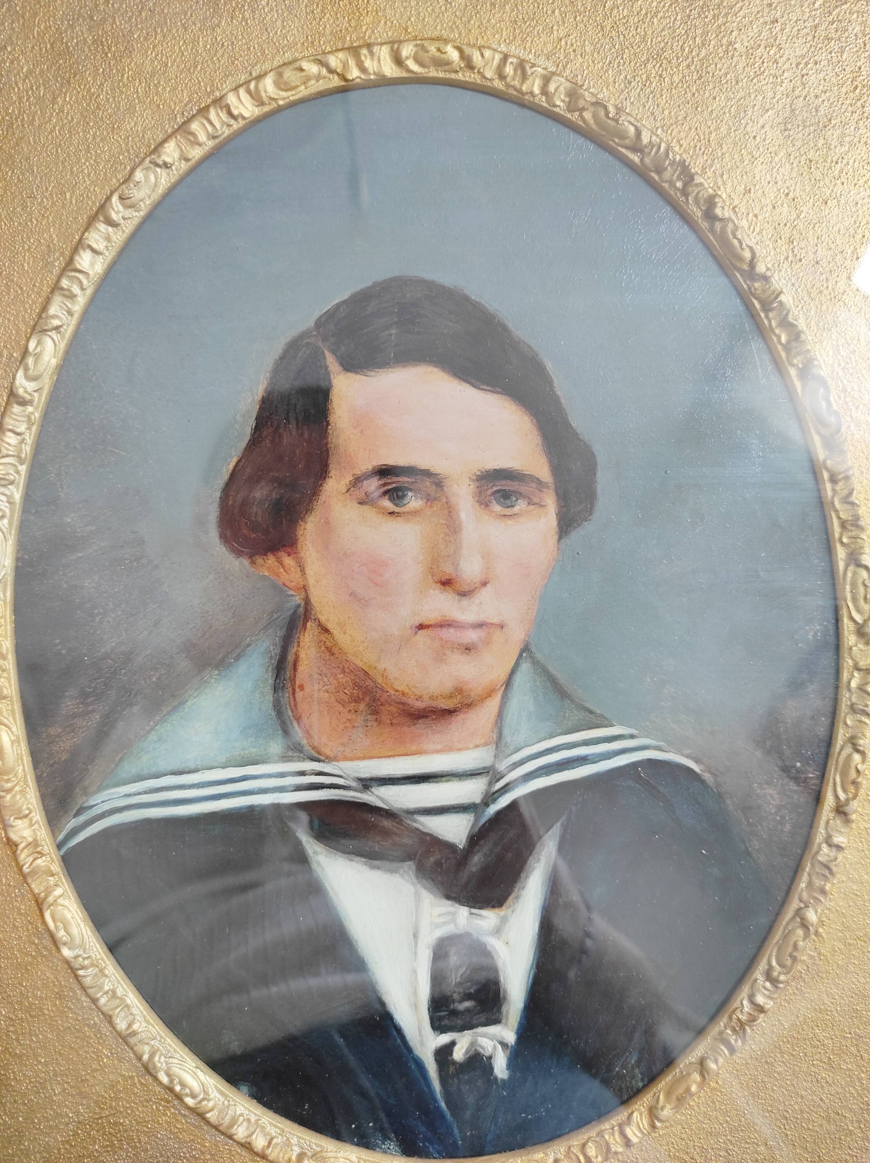 Portrait of a Sailor, 19th century, oil on cardboard