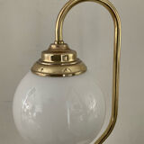 Vintage lamp from the 70s in brass and opaline
