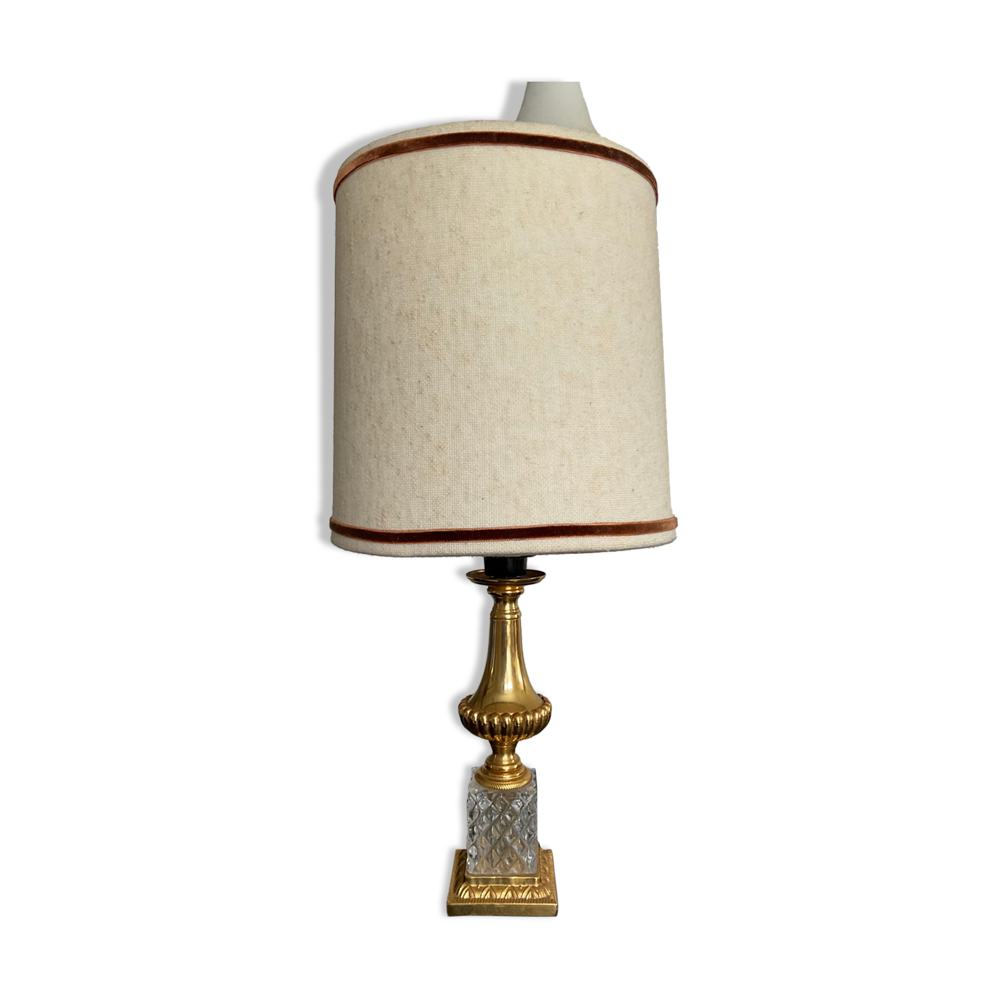 Vintage lamp 70s crystal and brass