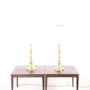 Pair of large brass lamps