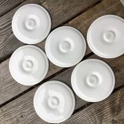 6 assiettes à huîtres Moulin des Loups blanc et gris