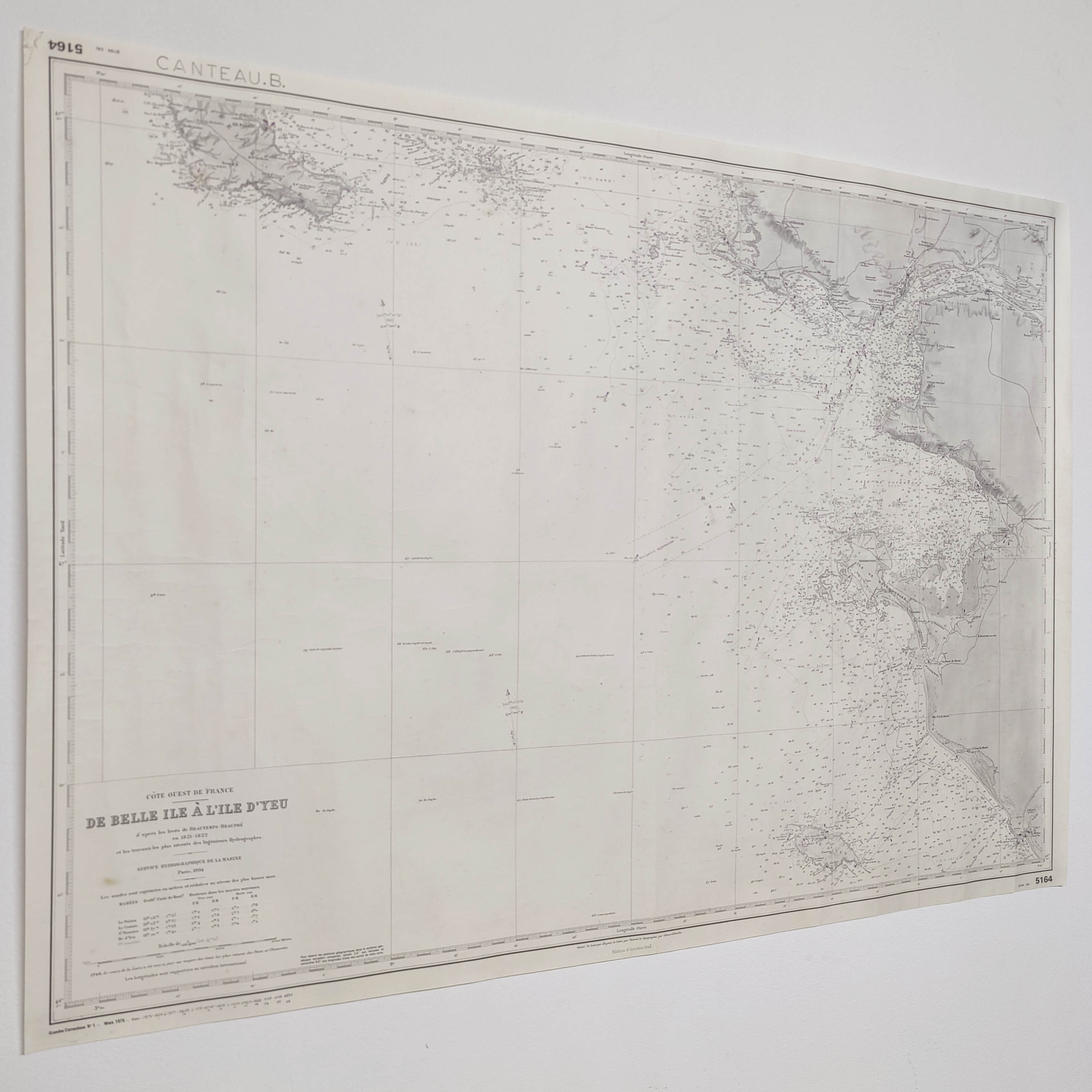 Map of the west coast of France from Belle Ile to Ile d'Yeu