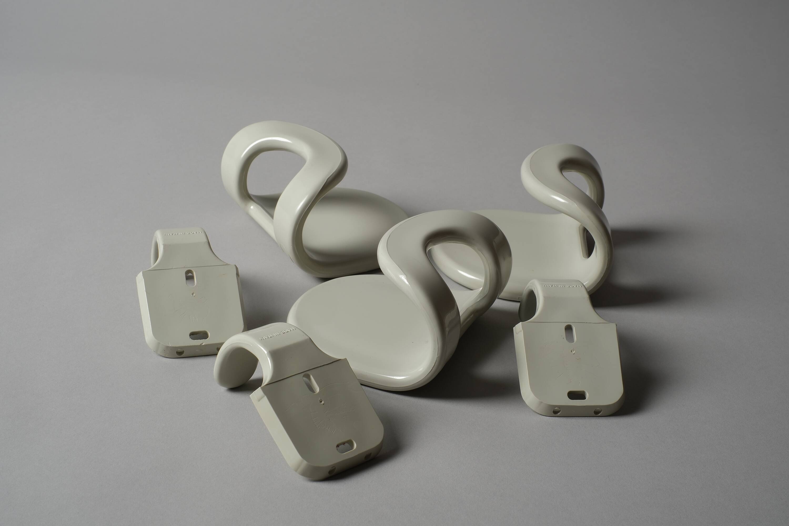 Con&Con Carlo Bartoli Space Age Wall Coat Hooks, Set of Three, Italy, 1970s
