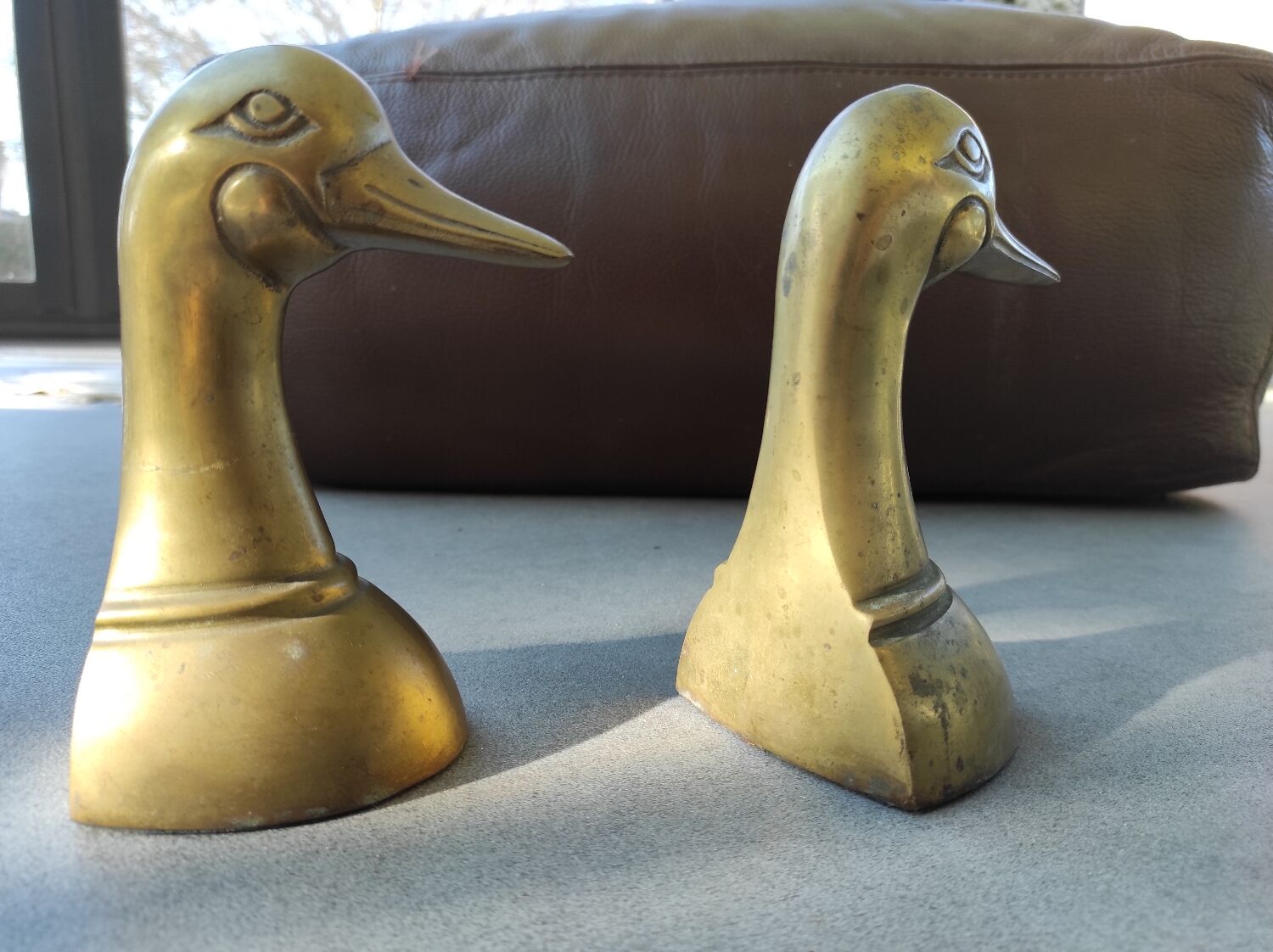 Paire de canards en laiton serre-livres