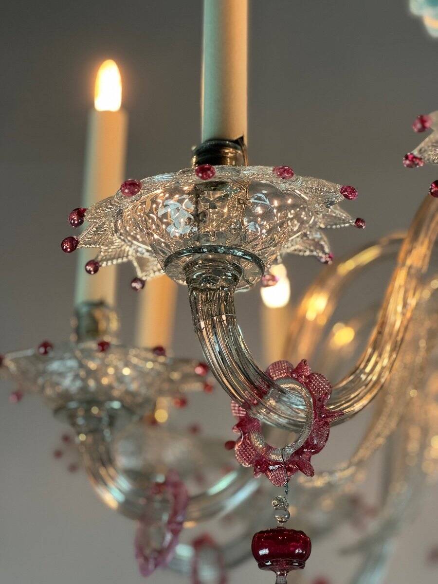 Two Tier Multicolor Murano Glass Venetian Chandelier