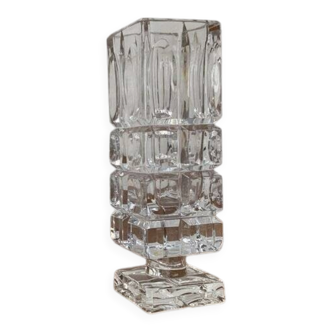 Vintage German Lead Crystal Block Vase, 1970s