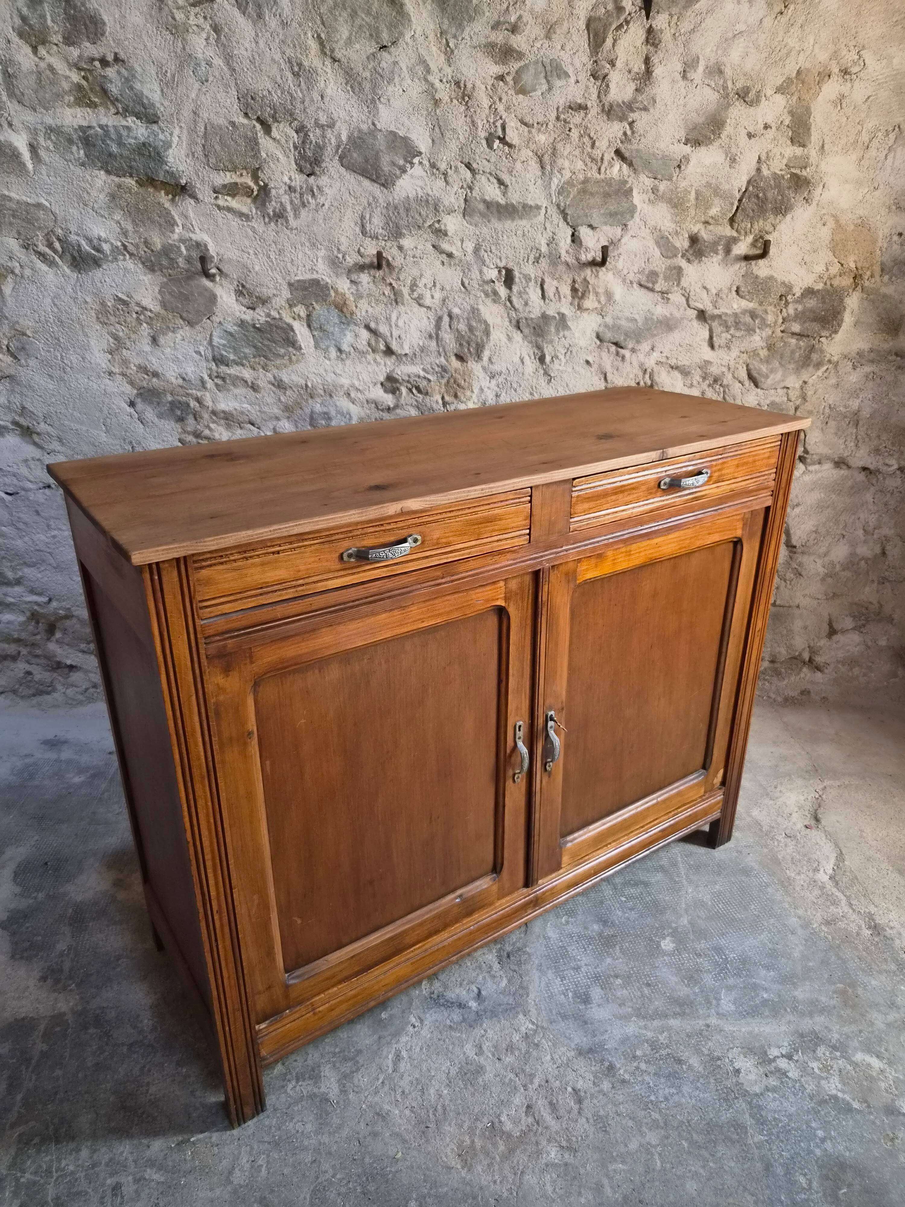 French country buffet, rustic kitchen furniture, wooden buffet, circa 1930–1950.