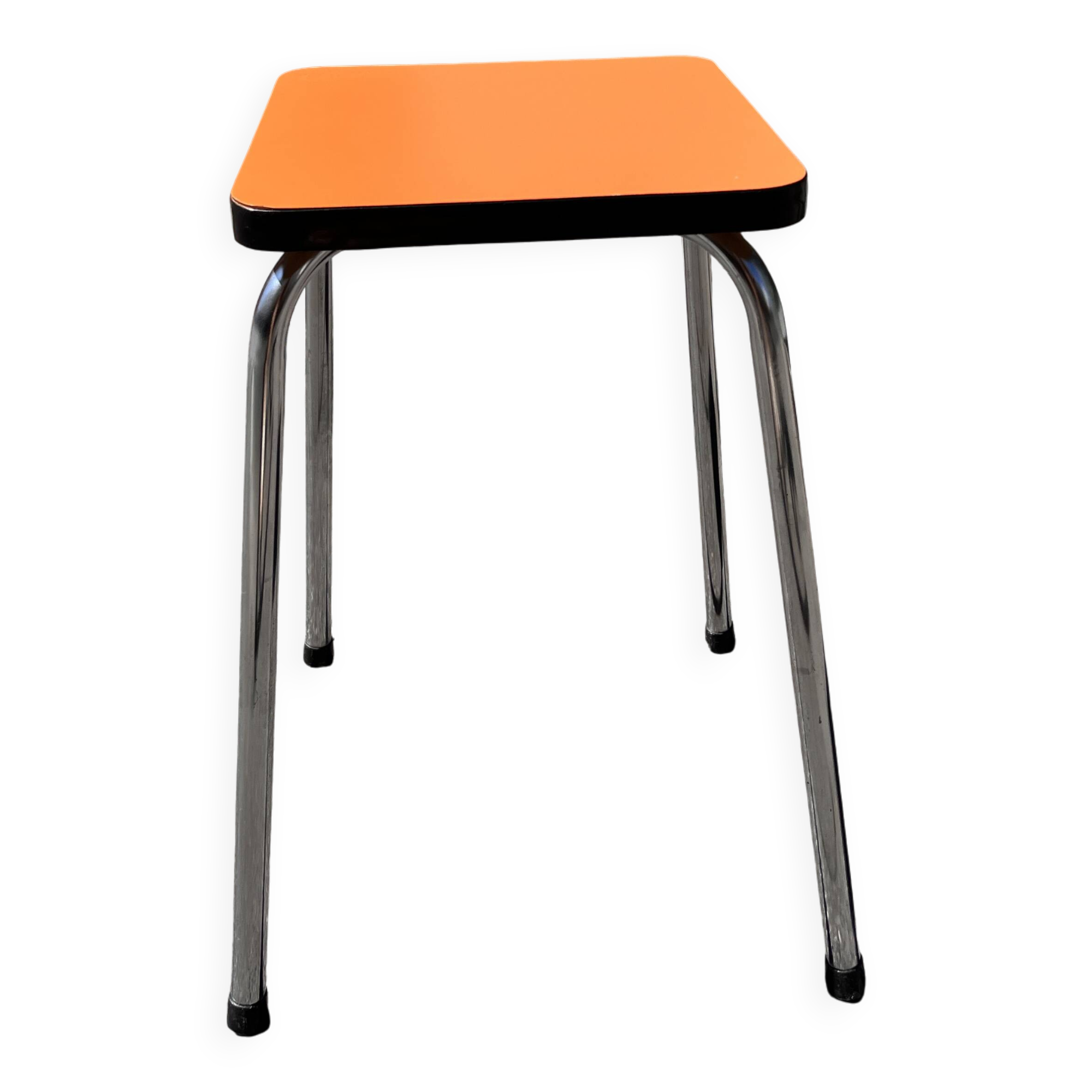 Orange Formica stool