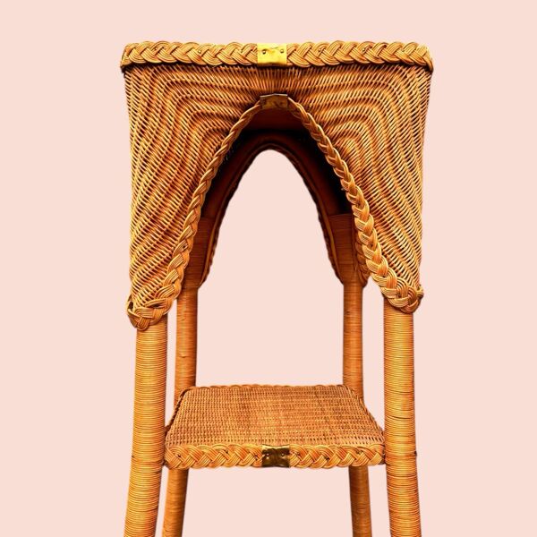 Sellette vintage porte plantes en osier