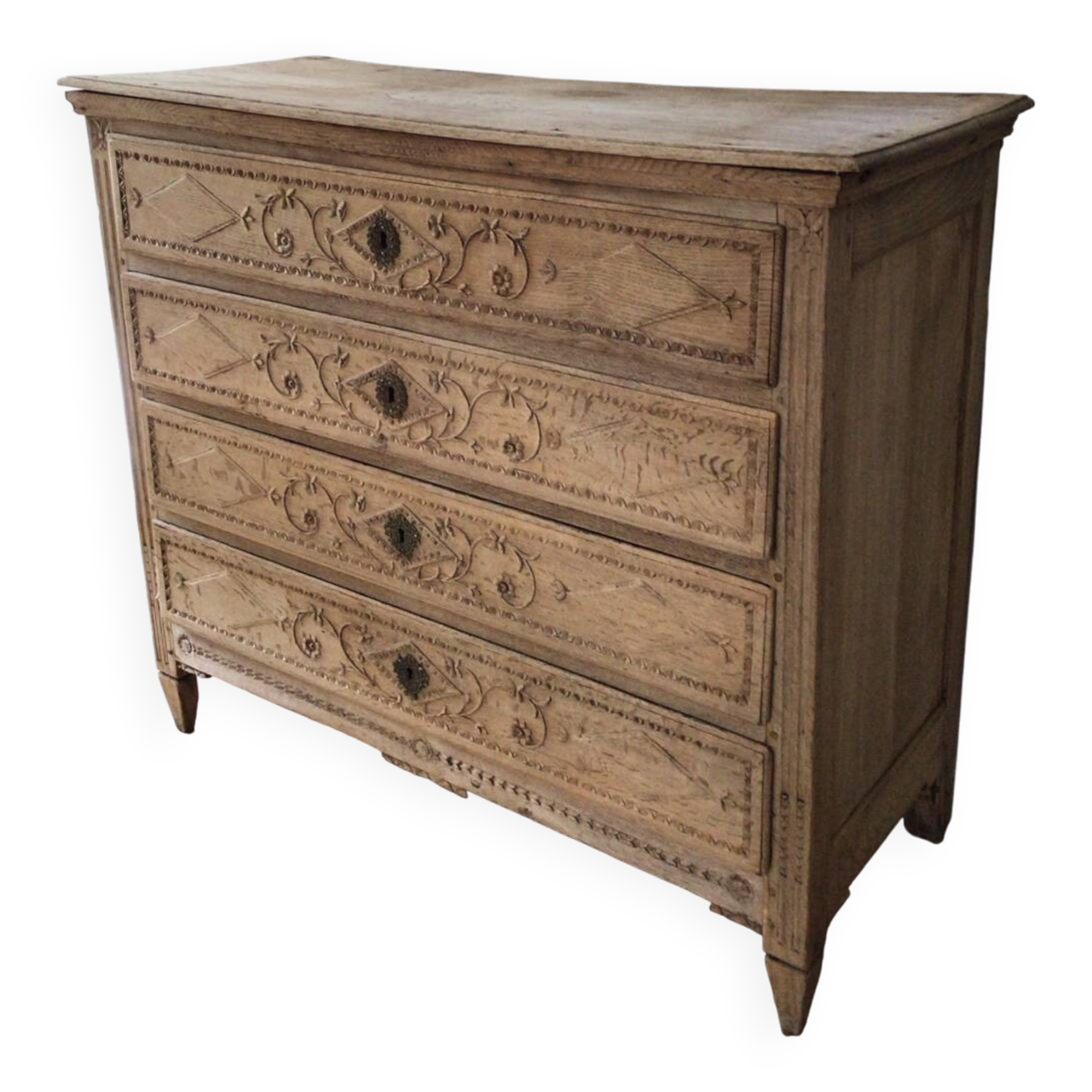 Commode XIXe en chêne sculptée