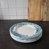 Set de 6 assiettes plates Longwy, modèle Watteau