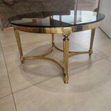 Brass and smoked glass coffee table