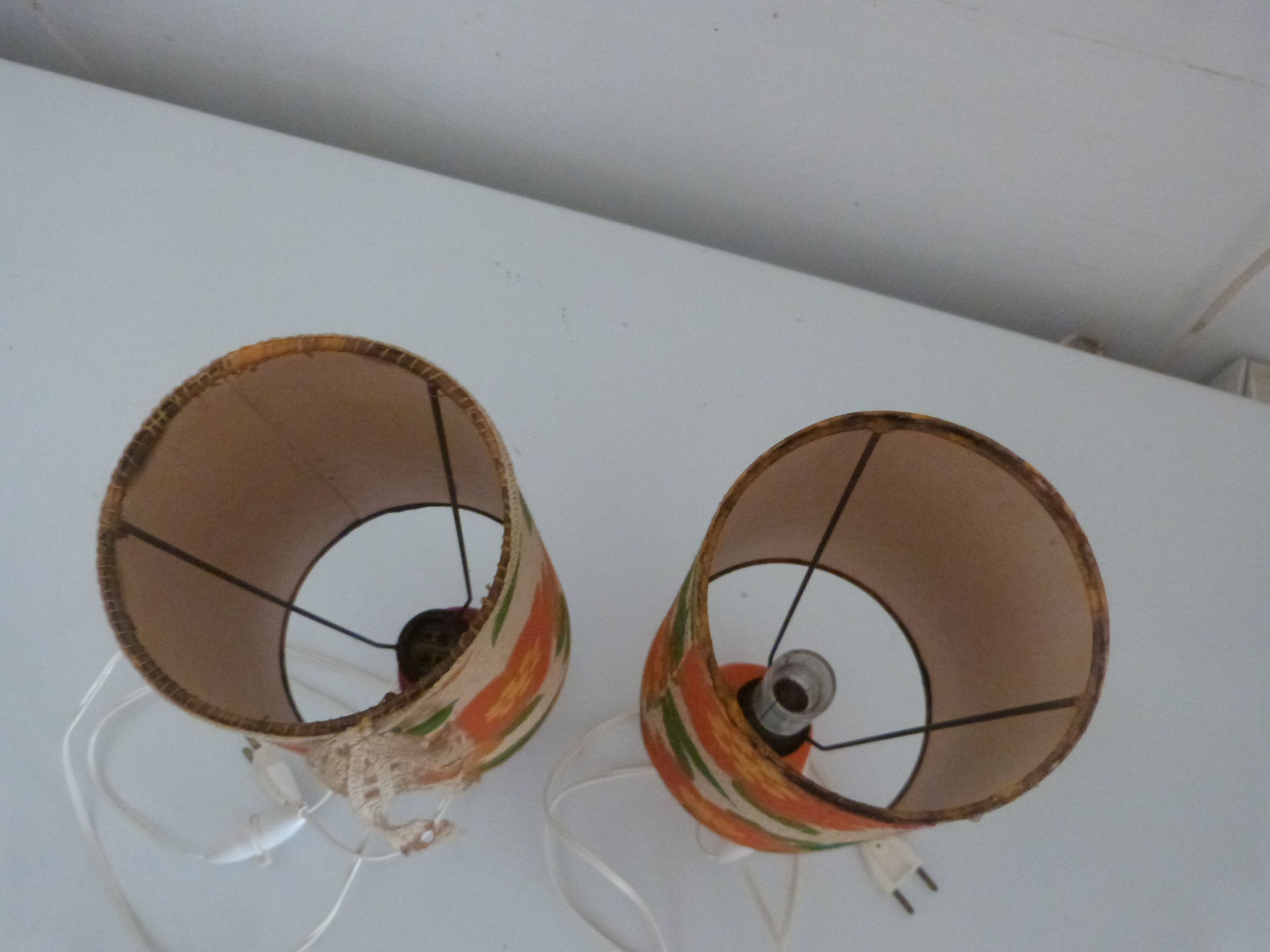 Pair of table lamp kitsch vintage bedside lamp