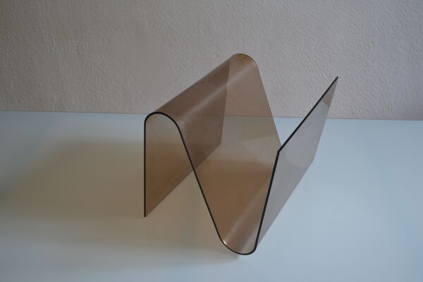 Porte revue moderniste pop space age plexiglas fume vintage annees 70