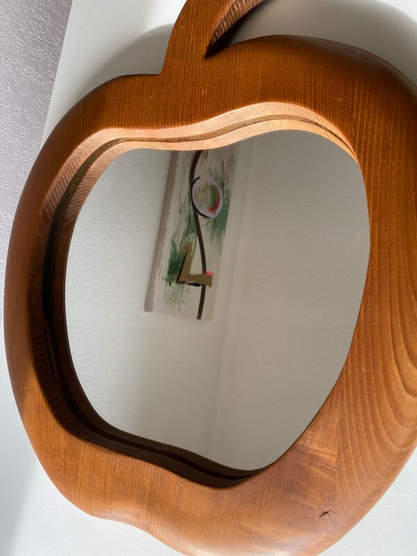 Miroir pomme en bois